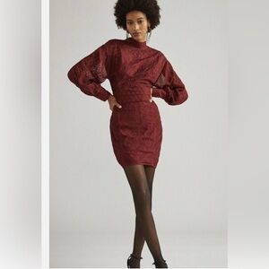 Anthropologie Not So Serious by Pallavi Mohan Lace Mini Dress size 24 W in Wi…